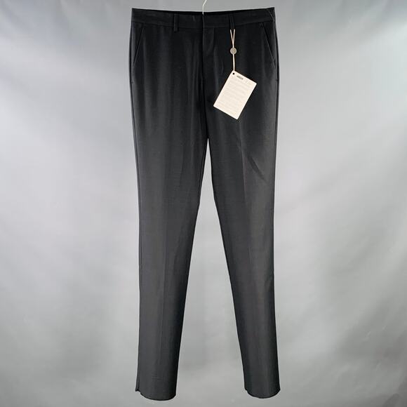 GIVENCHY Size 30 Charcoal Grey Wool Tapered Zip Fly Dress Pants - Picture 1 of 5